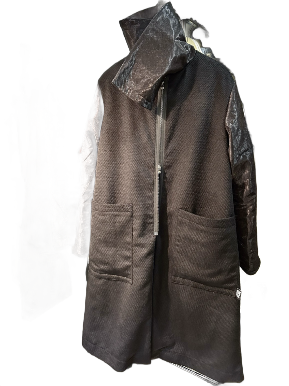 'The Detroit' Black Wool Cashmere Winter Coat