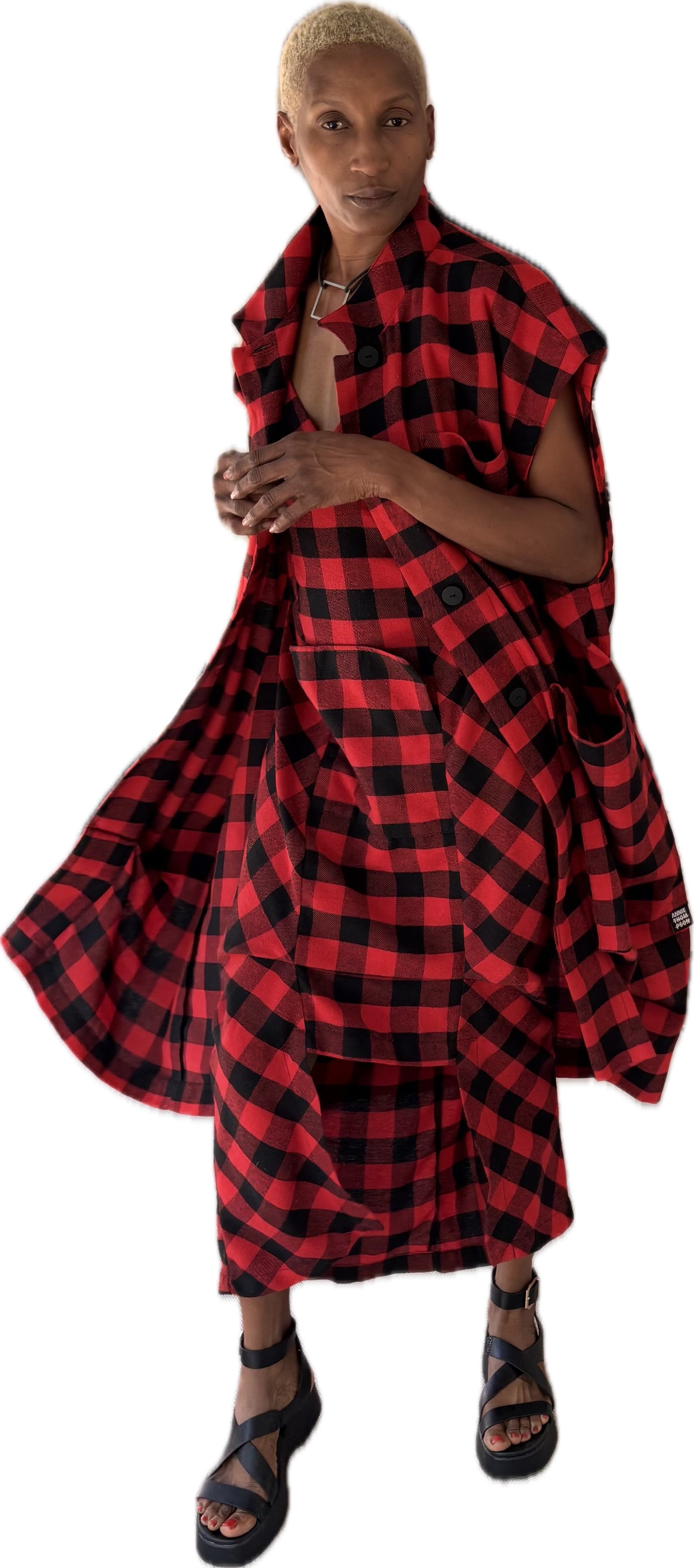 Forest Girl dress - plaid cotton flannel
