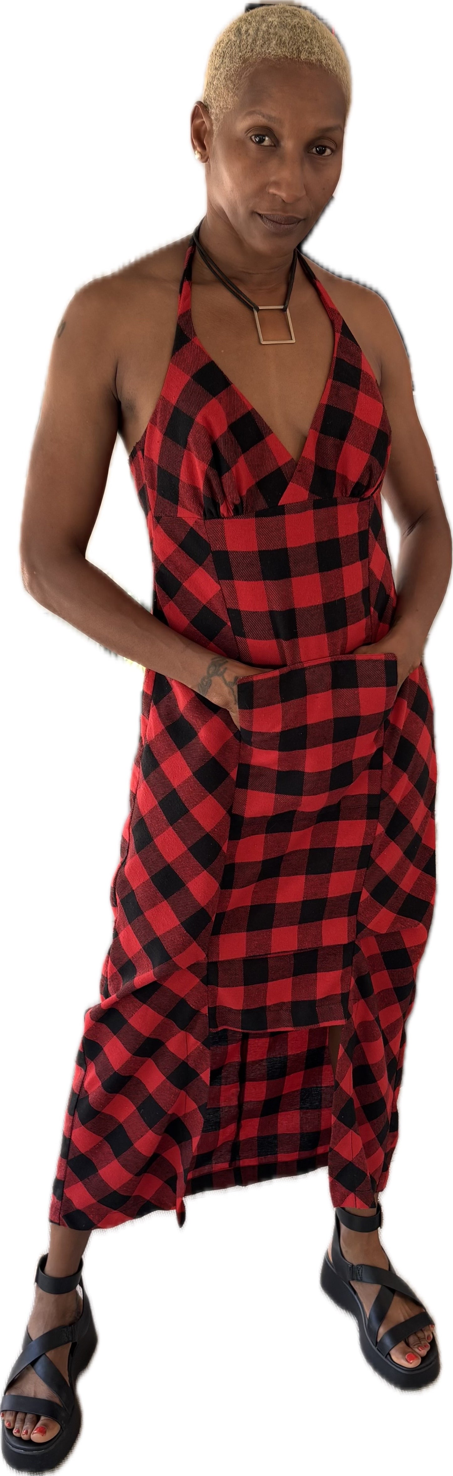 Forest Girl dress - plaid cotton flannel