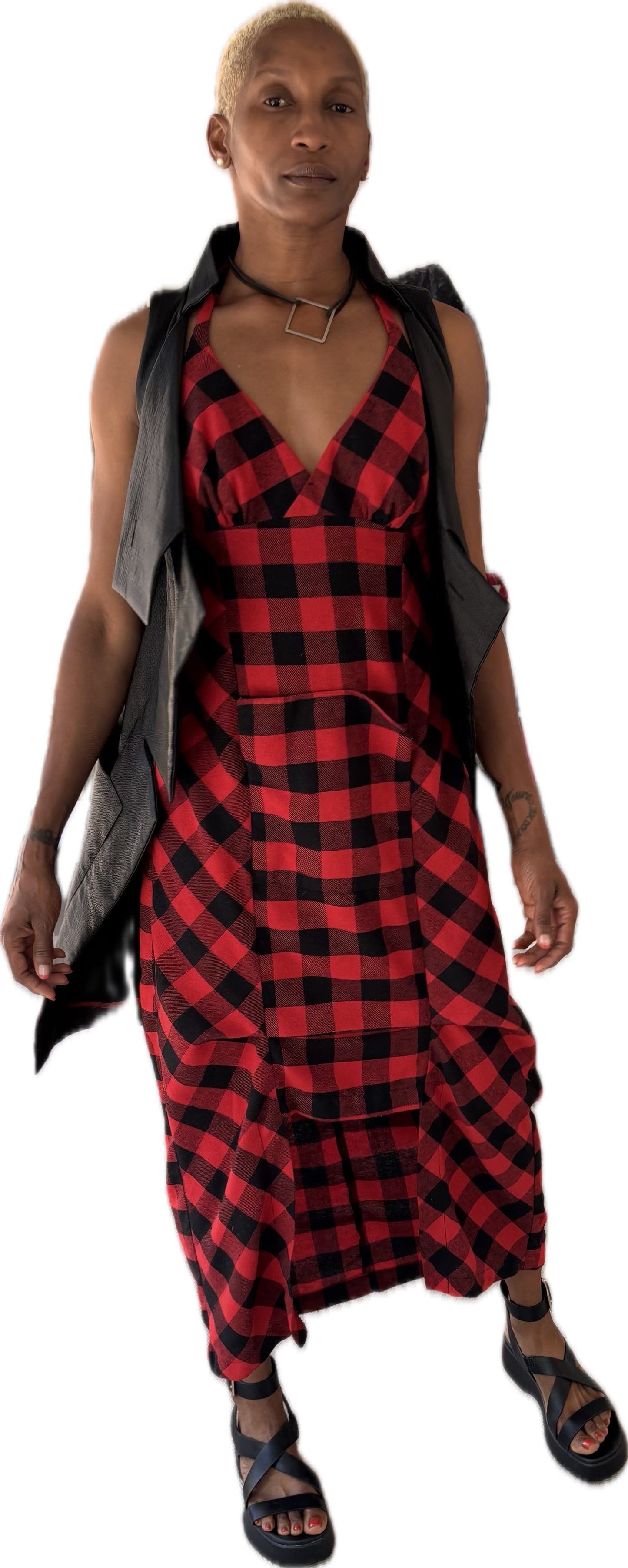 Forest Girl dress - plaid cotton flannel