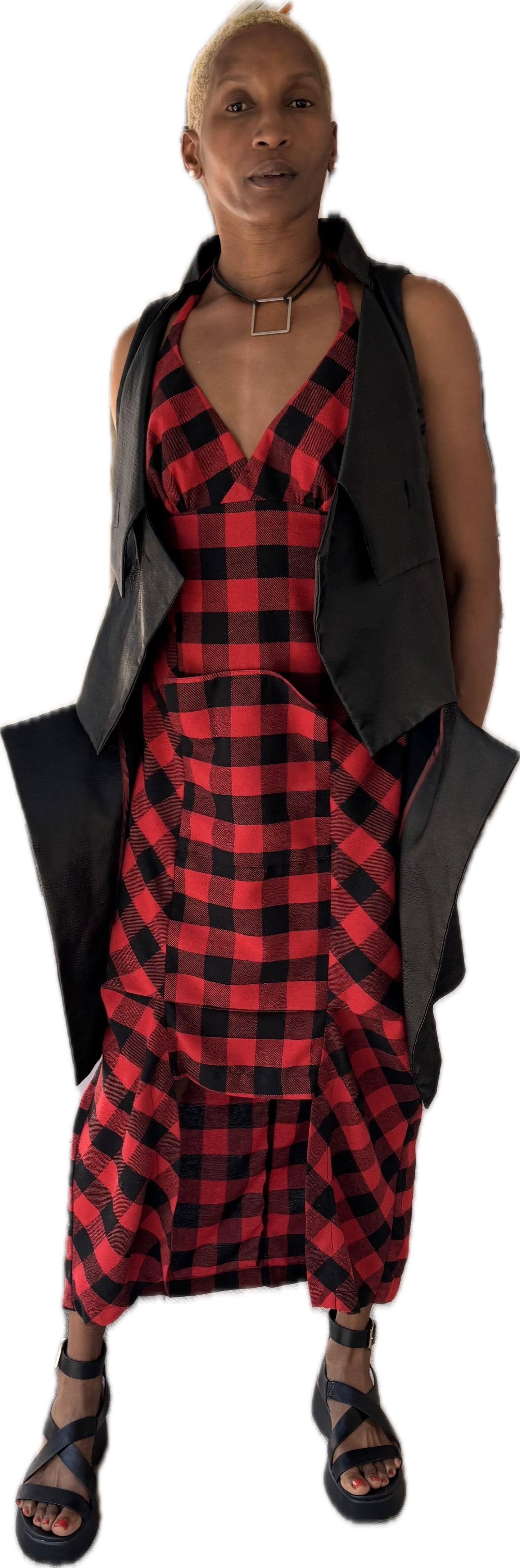 Forest Girl dress - plaid cotton flannel