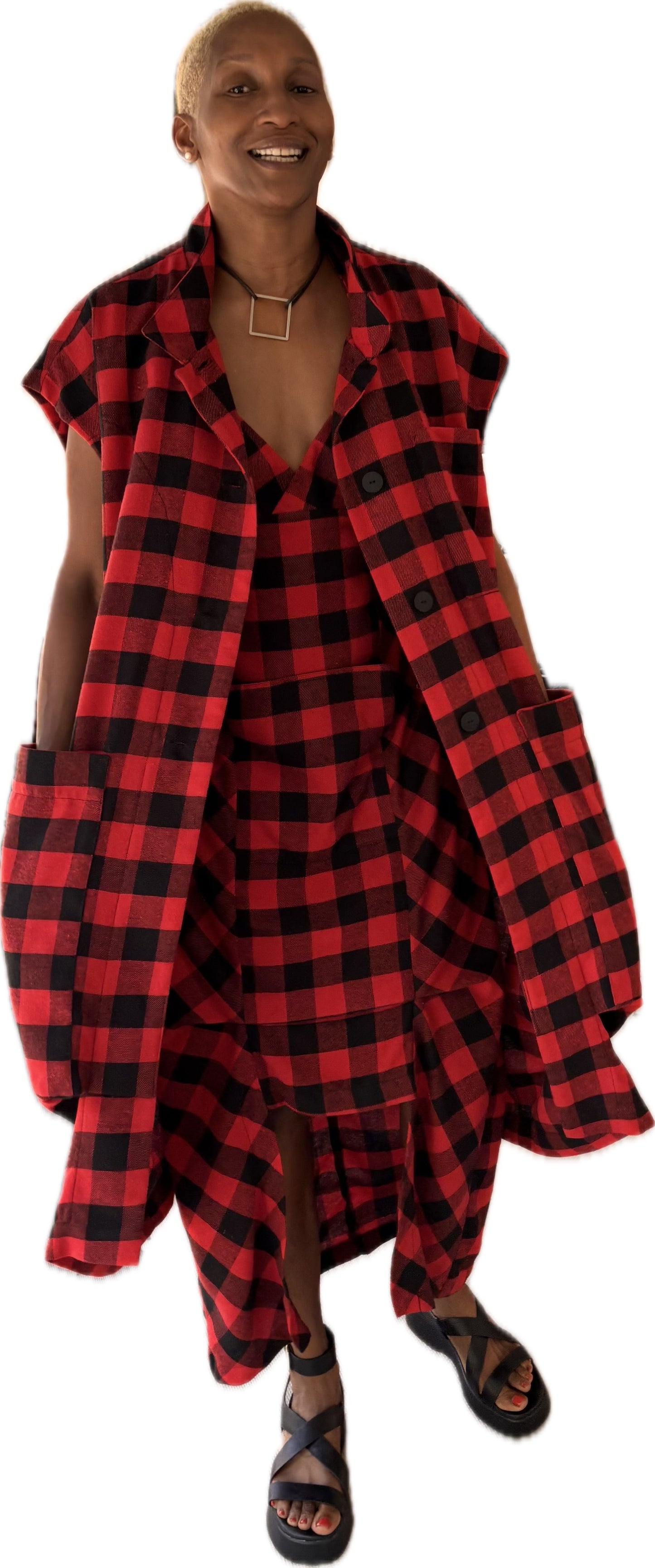Forest Girl dress - plaid cotton flannel