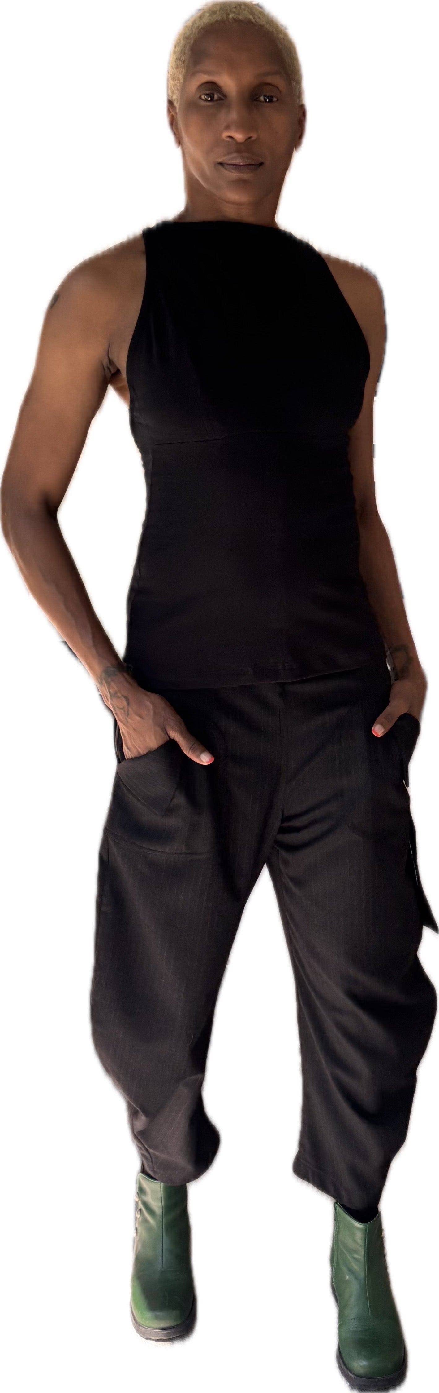 Ecstatic Dancer knit top - black organic cotton with lycra