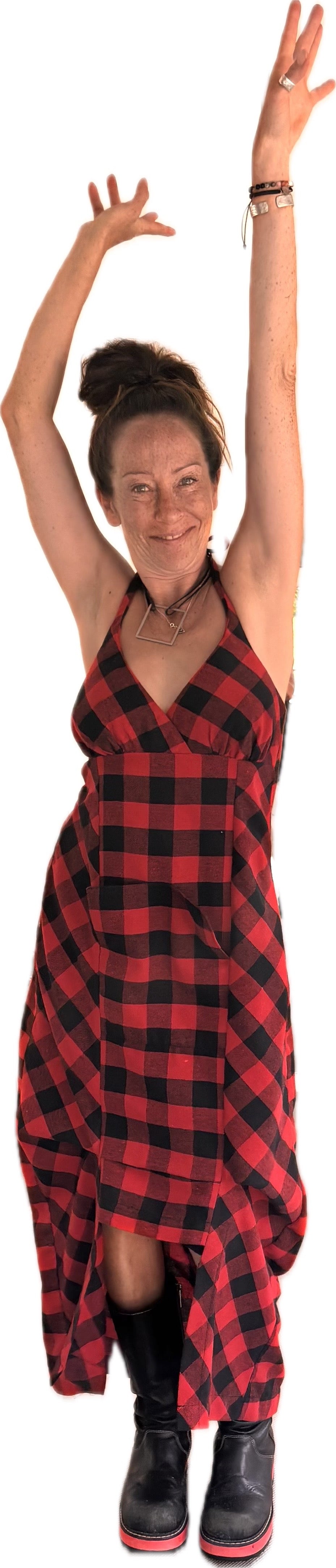 Forest Girl dress - plaid cotton flannel