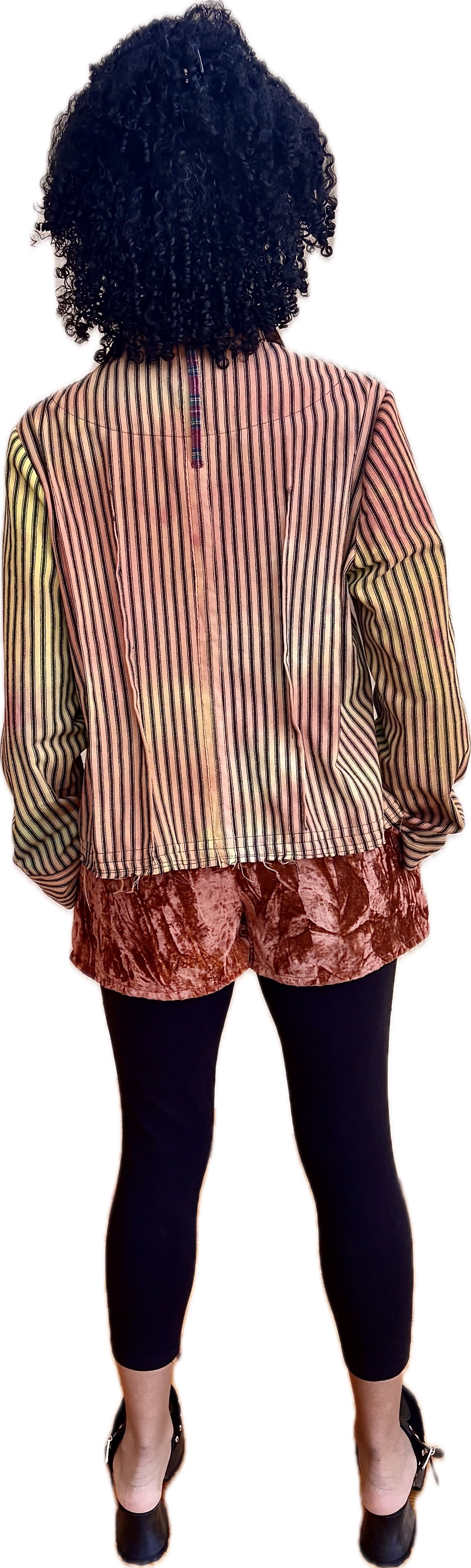 Hipster jacket - 100% hand-dyed cotton stripe - 1 of 1 only