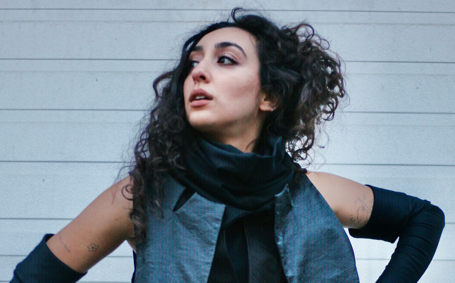 'A+ Toaster' Neck Warmer Scarf | Black Organic Cotton/Lycra