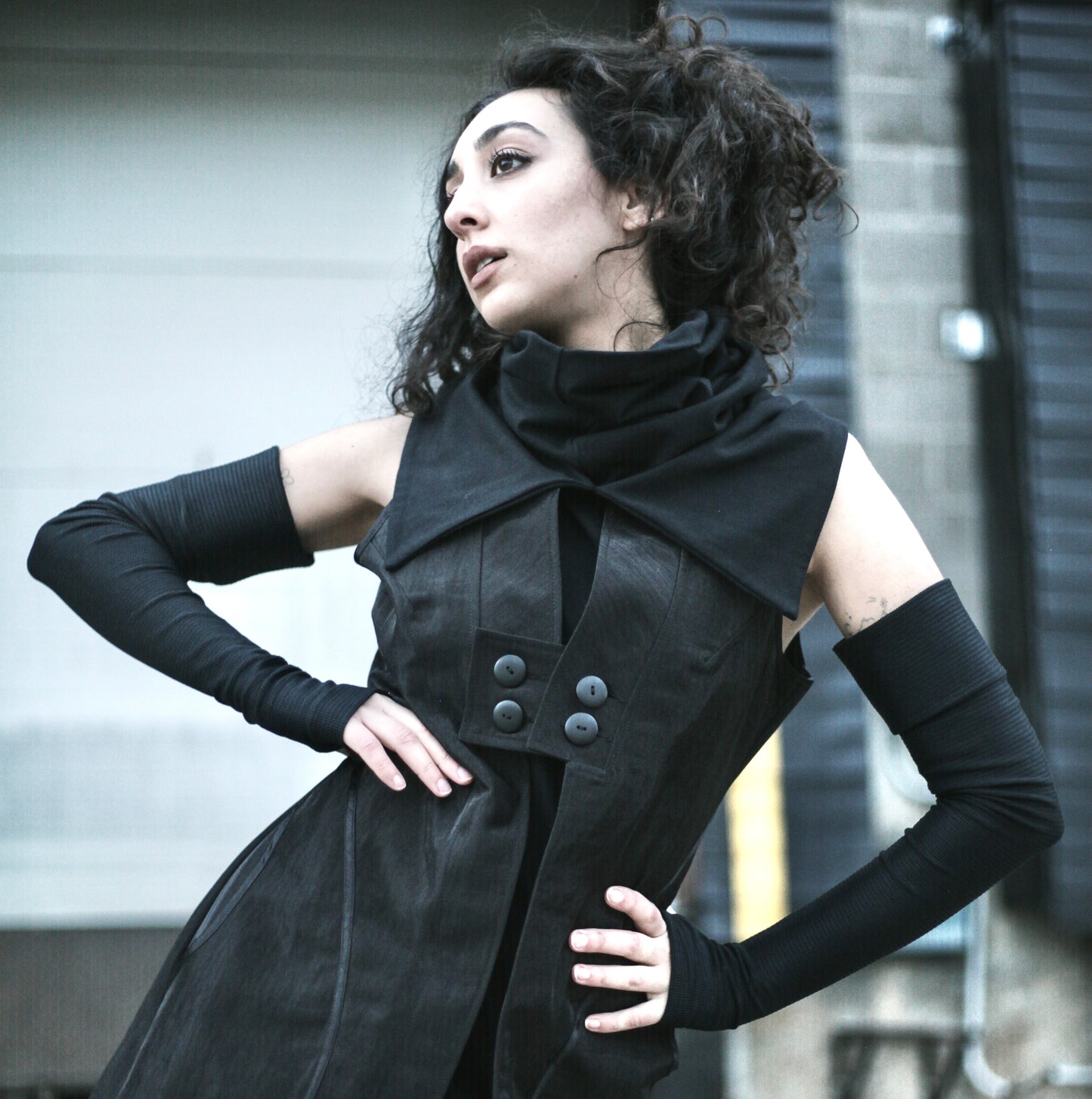 'A+ Toaster' Neck Warmer Scarf | Black Organic Cotton/Lycra