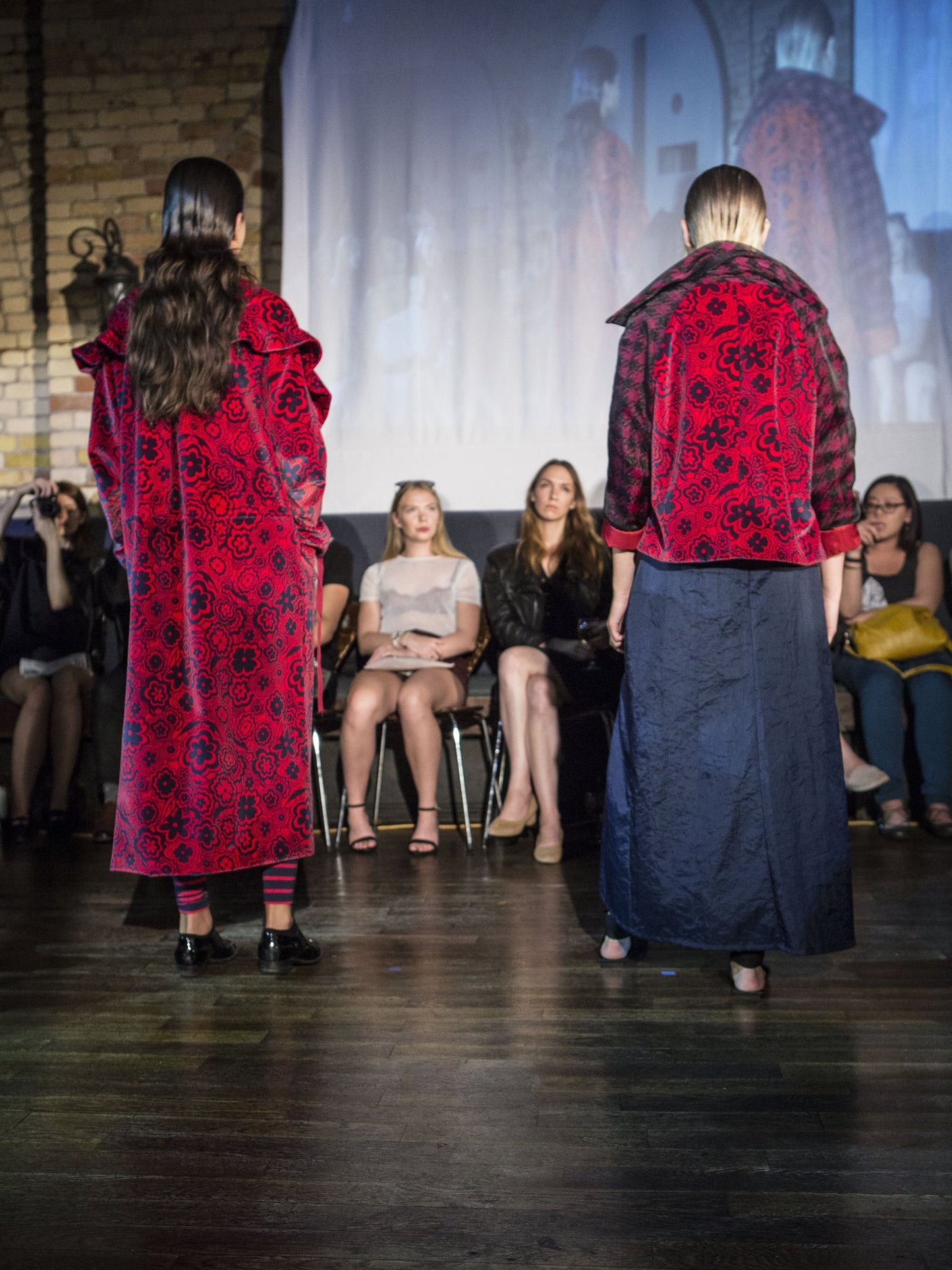 Duchess Coat | Red + Navy Cotton Velvet