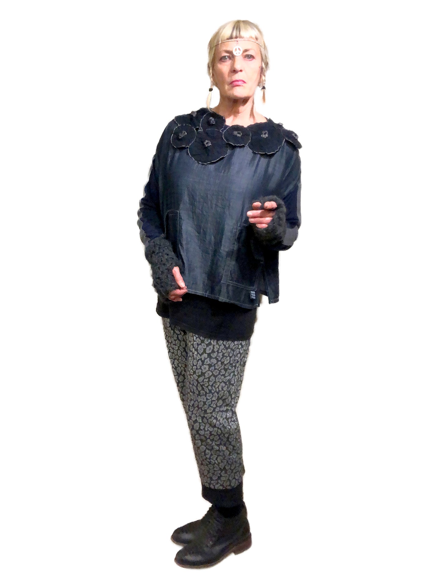 No Joe - knit pant - leopard metallic