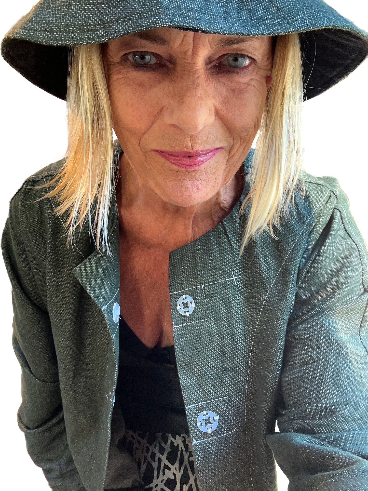 Madison Fall Hat - olive cotton denim