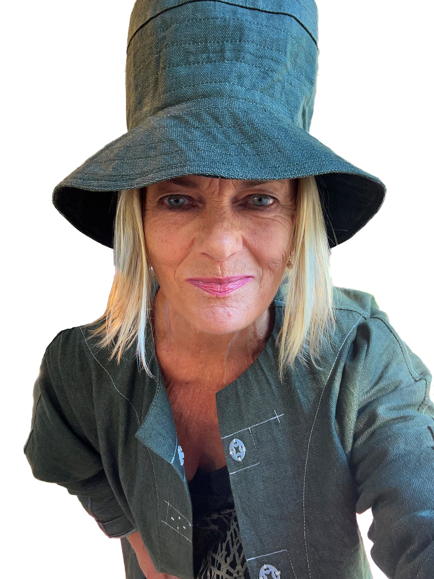 Madison Fall Hat - olive cotton denim