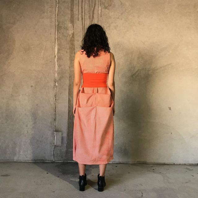 Black Lamb Dress I Candy Stripe Fire - hand-dyed