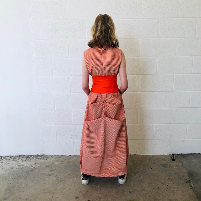 Black Lamb Dress I Candy Stripe Fire - hand-dyed