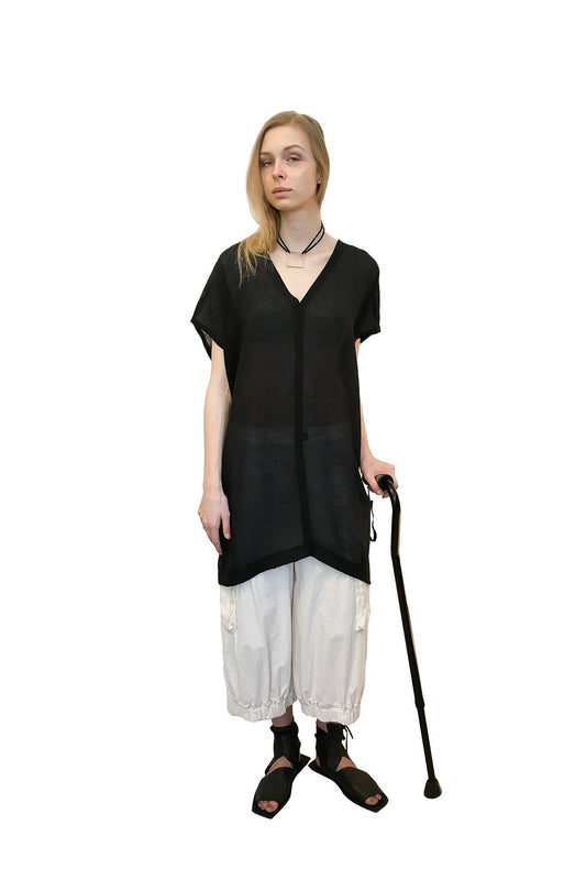 Comet Dress I Sheer Black Mini Stripe