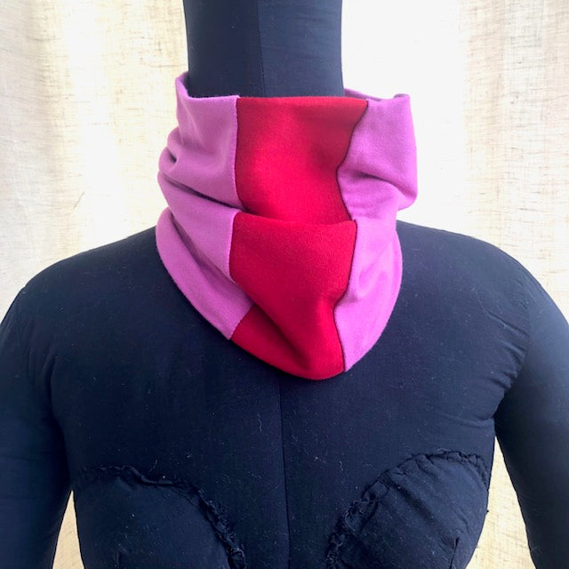 Neck Bandeau - Neck Warmer - Orchid / Crimson Organic Cotton