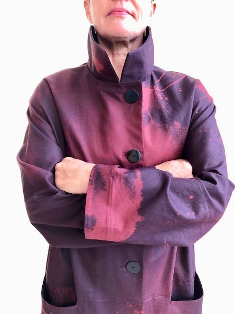 ATHENA coat - hand dyed, brushed Italian Cotton