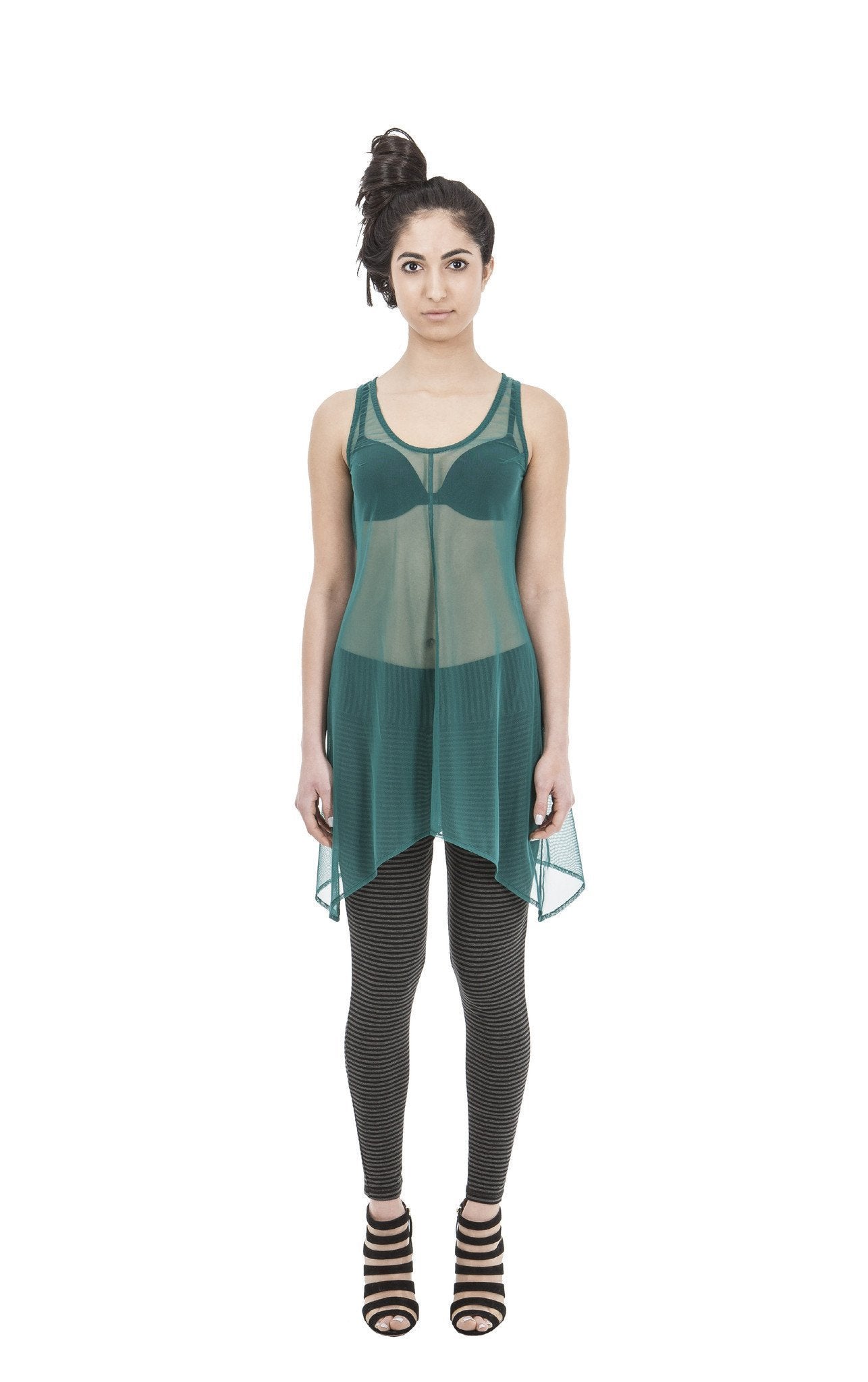 New Netty Betty Long Sheer Top | Emerald