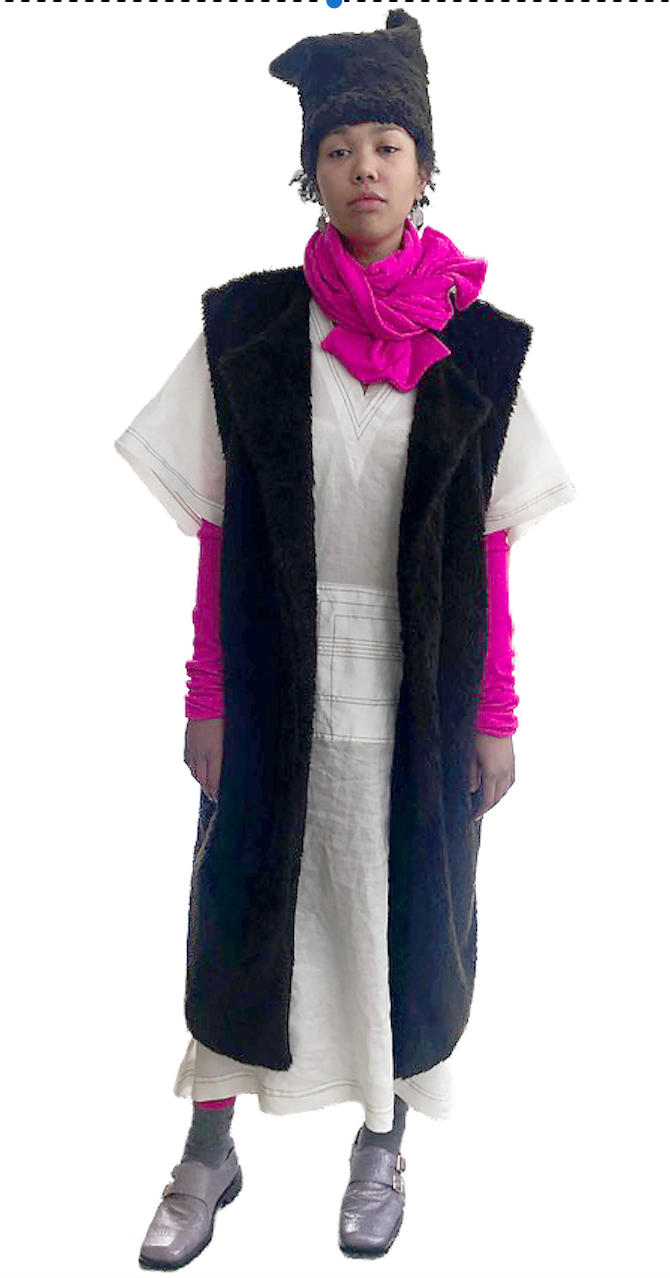 CHARLOTTE fuschia angora scarf  - AT 2020/40 MicroBE collection