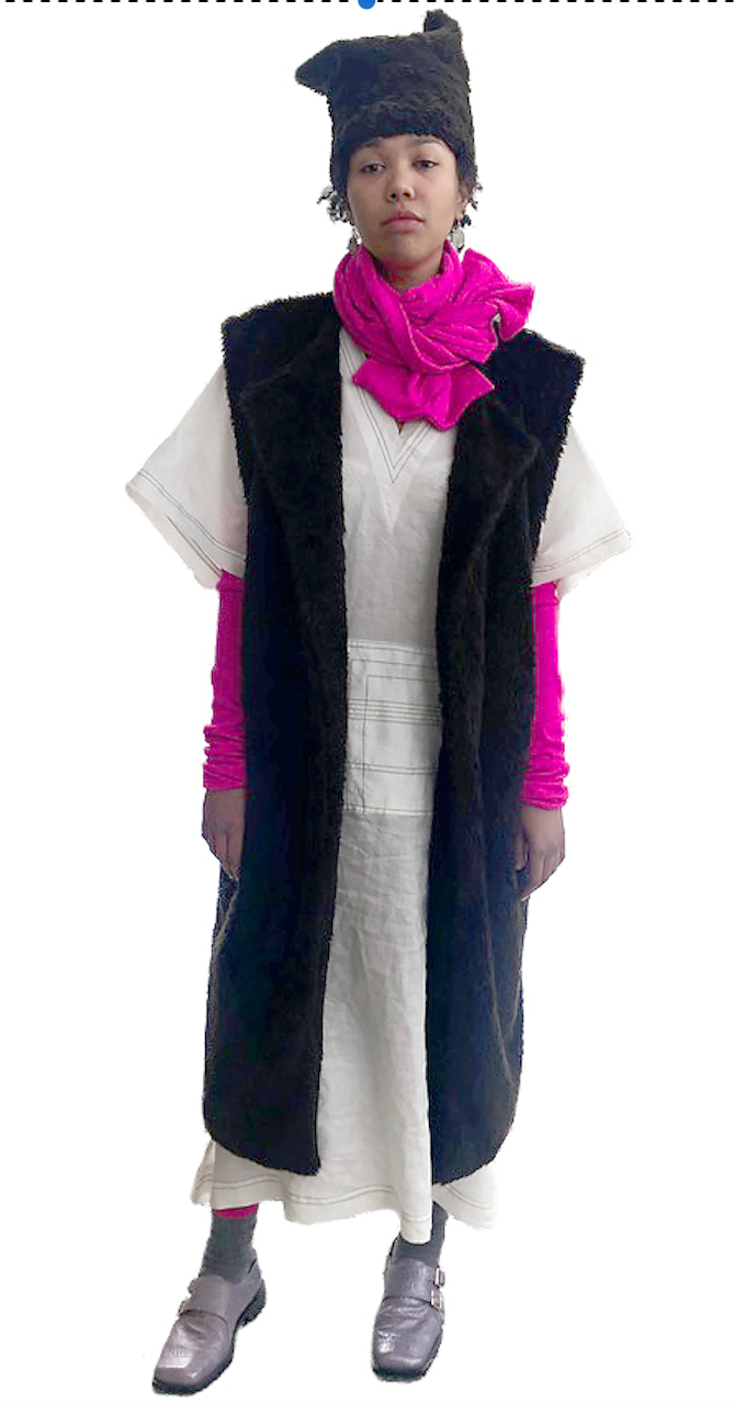 CHARLOTTE fuschia angora scarf - AT 2020/40 MicroBE collection