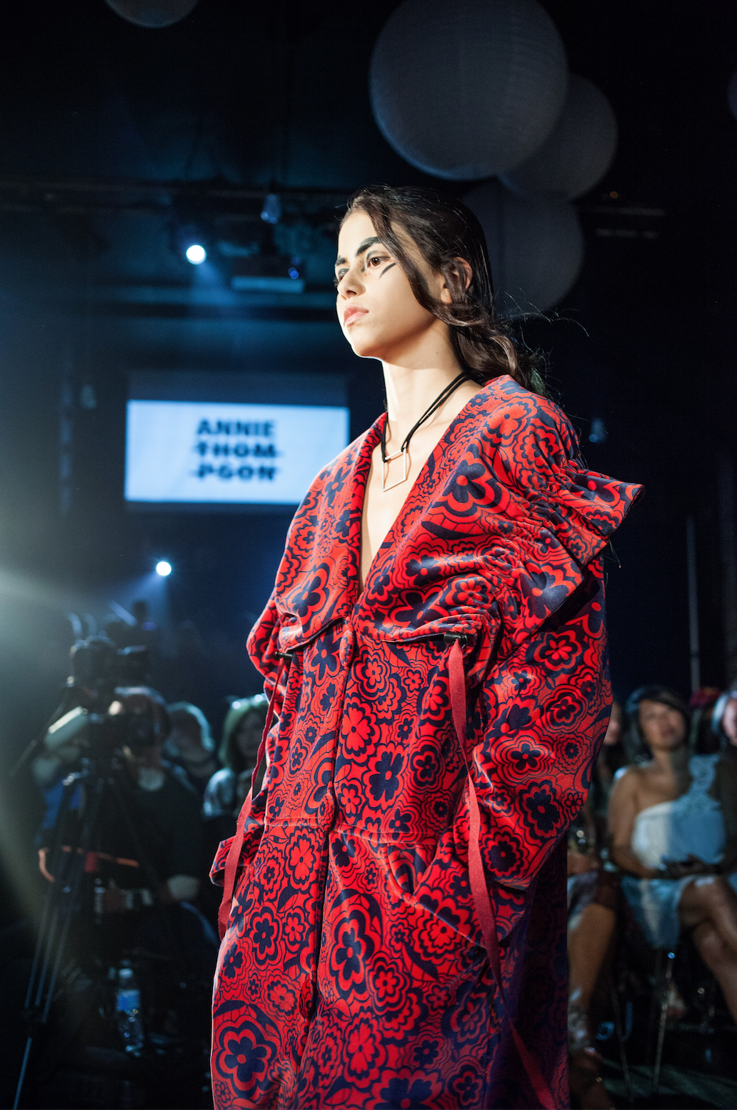 Duchess Coat | Red + Navy Cotton Velvet