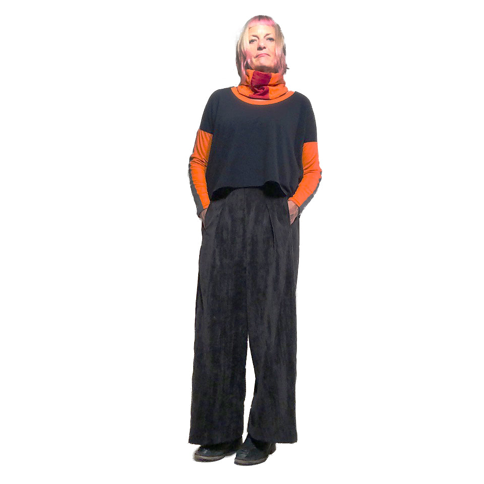 Swag Low-Waisted Pant I Black Cotton Velvet