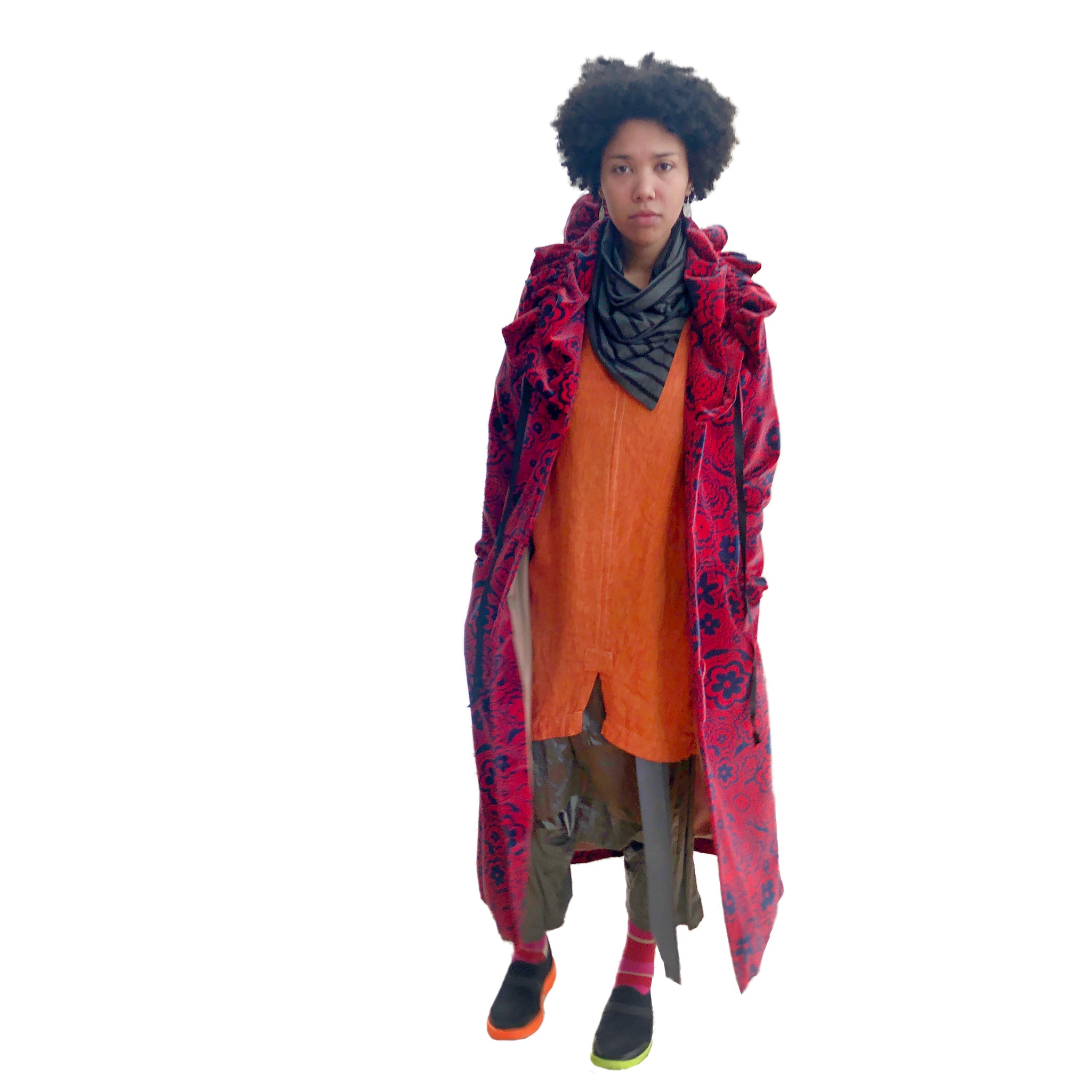 Comet Top Dress I Fire Orange Red Hand - Dyed Linen