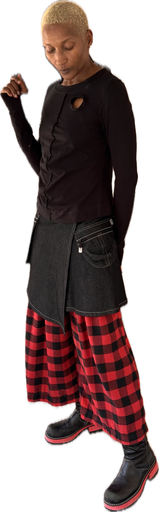 Wrap Her Around cotton denim skirt