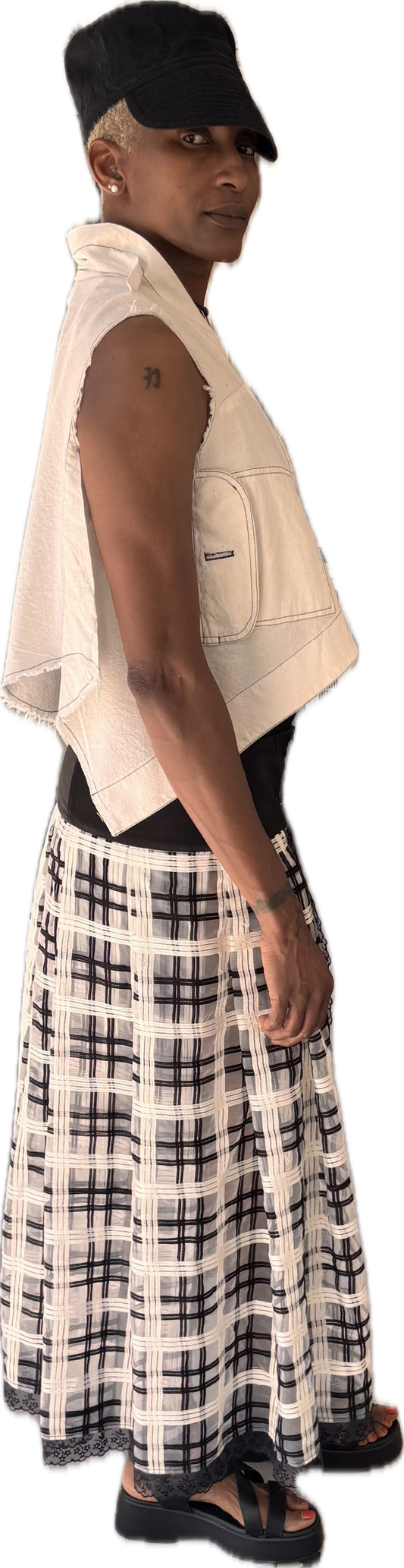 Inversion vest - 100% washed, cotton muslin