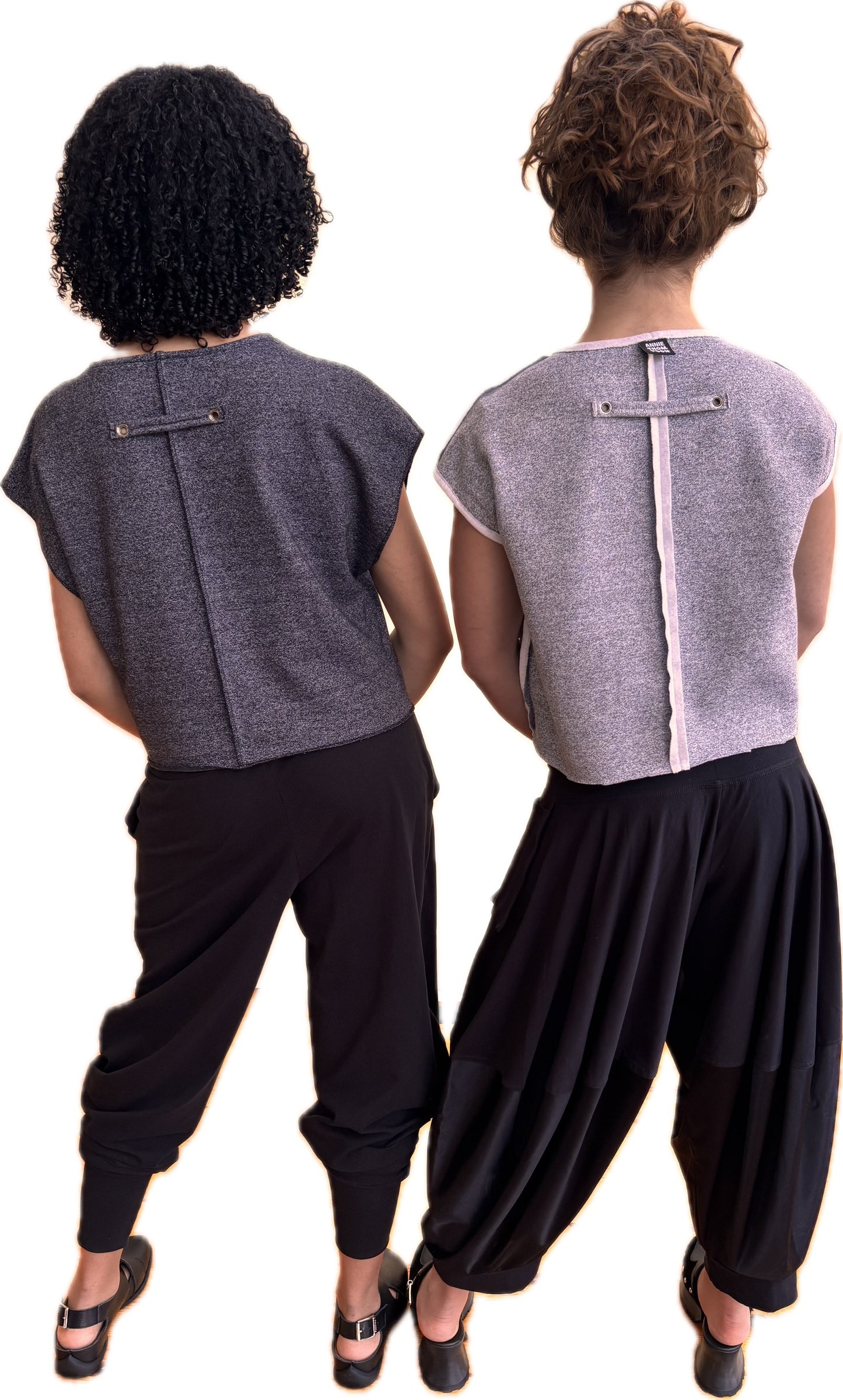 Lucky 29 Knit top - torso zip kanga pocket + exterior seaming