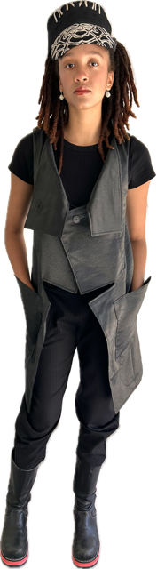 Hakamata vest  - Coated Cotton