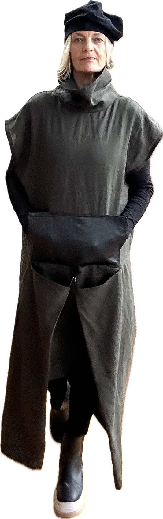 Kanga Ruler jumperdress olive linen