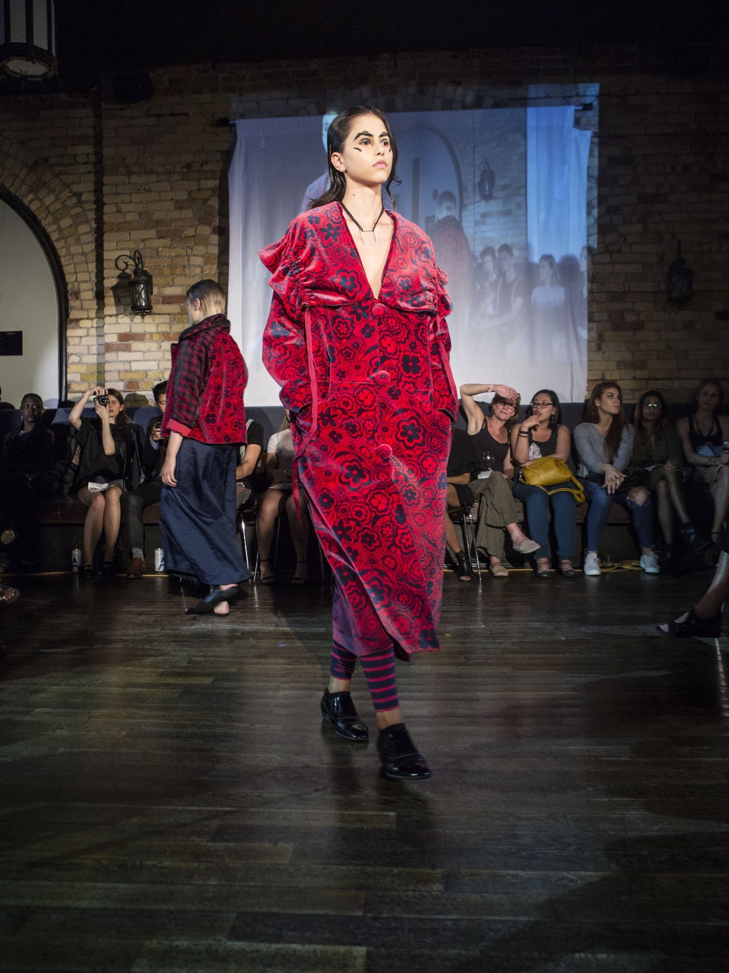 Duchess Coat | Red + Navy Cotton Velvet
