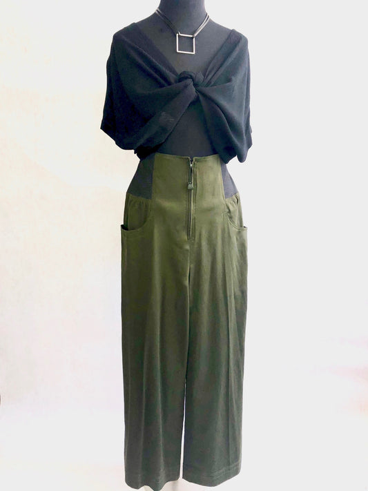 High There Pant I Olive Cotton