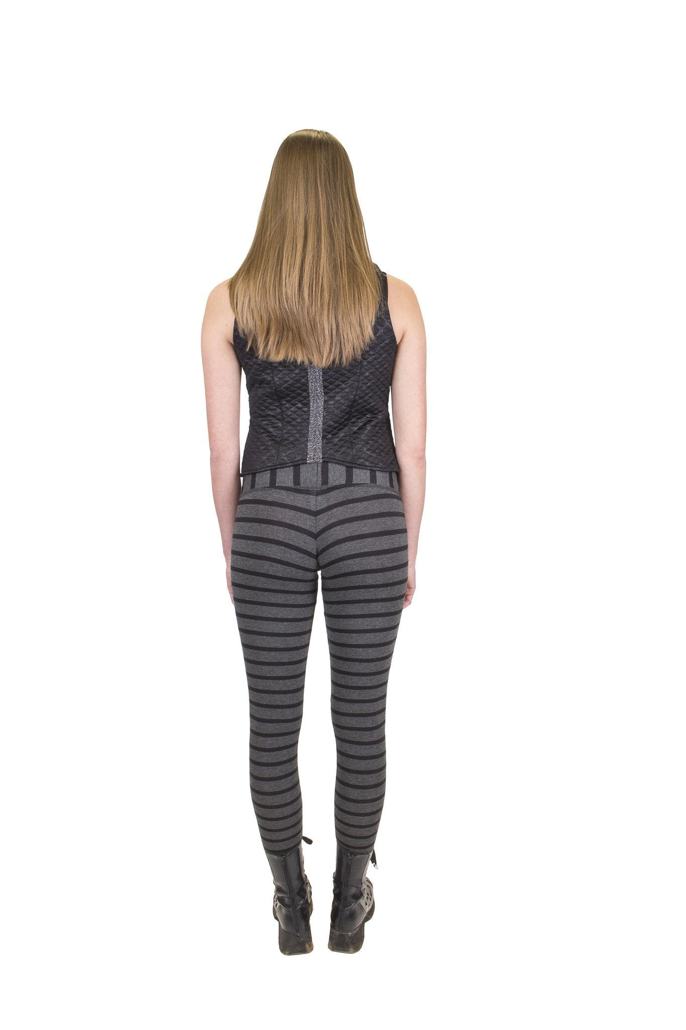 Hipster Leggings I organic Grey / Black stripe