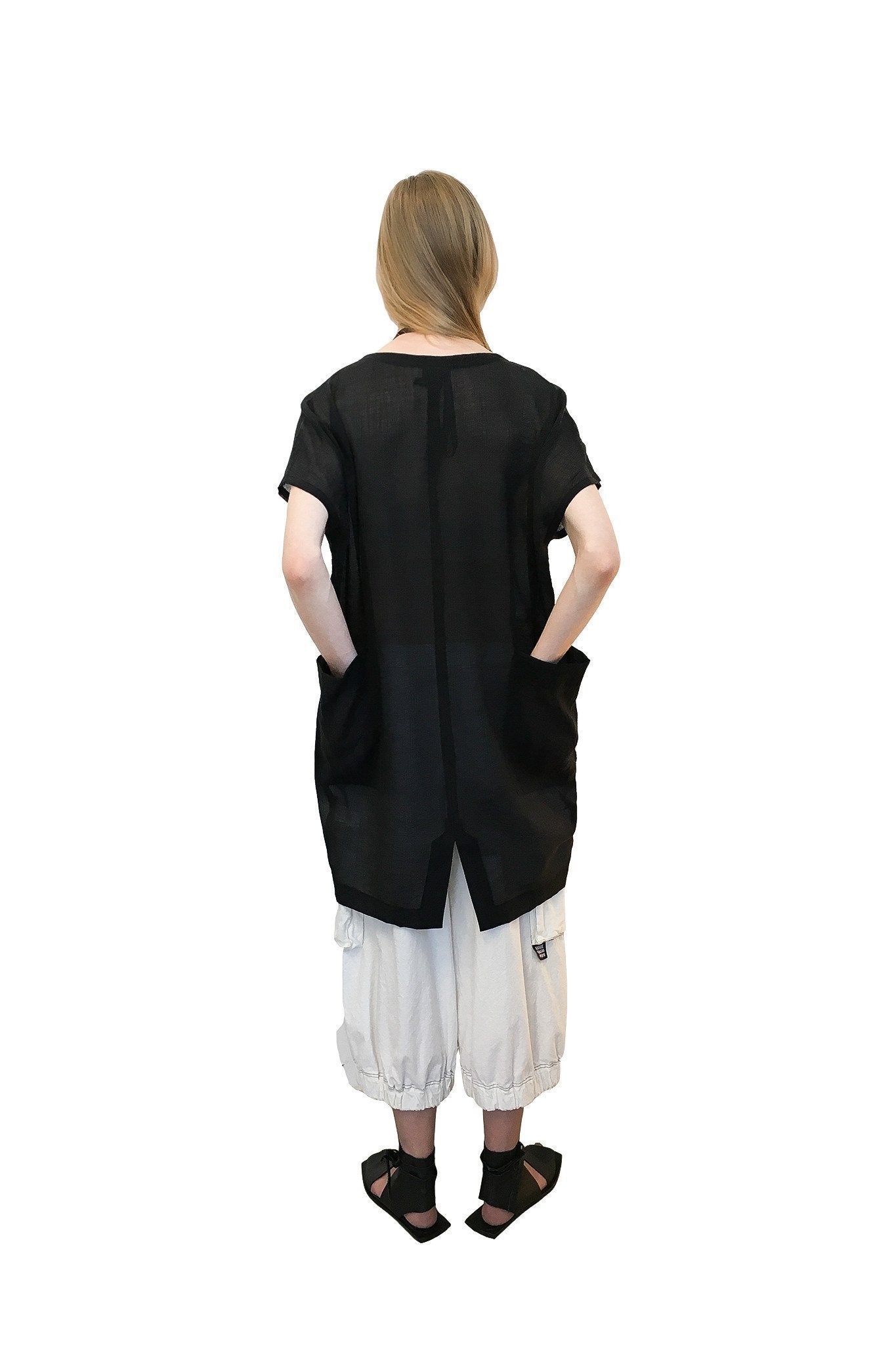 Comet Dress I Sheer Black Mini Stripe