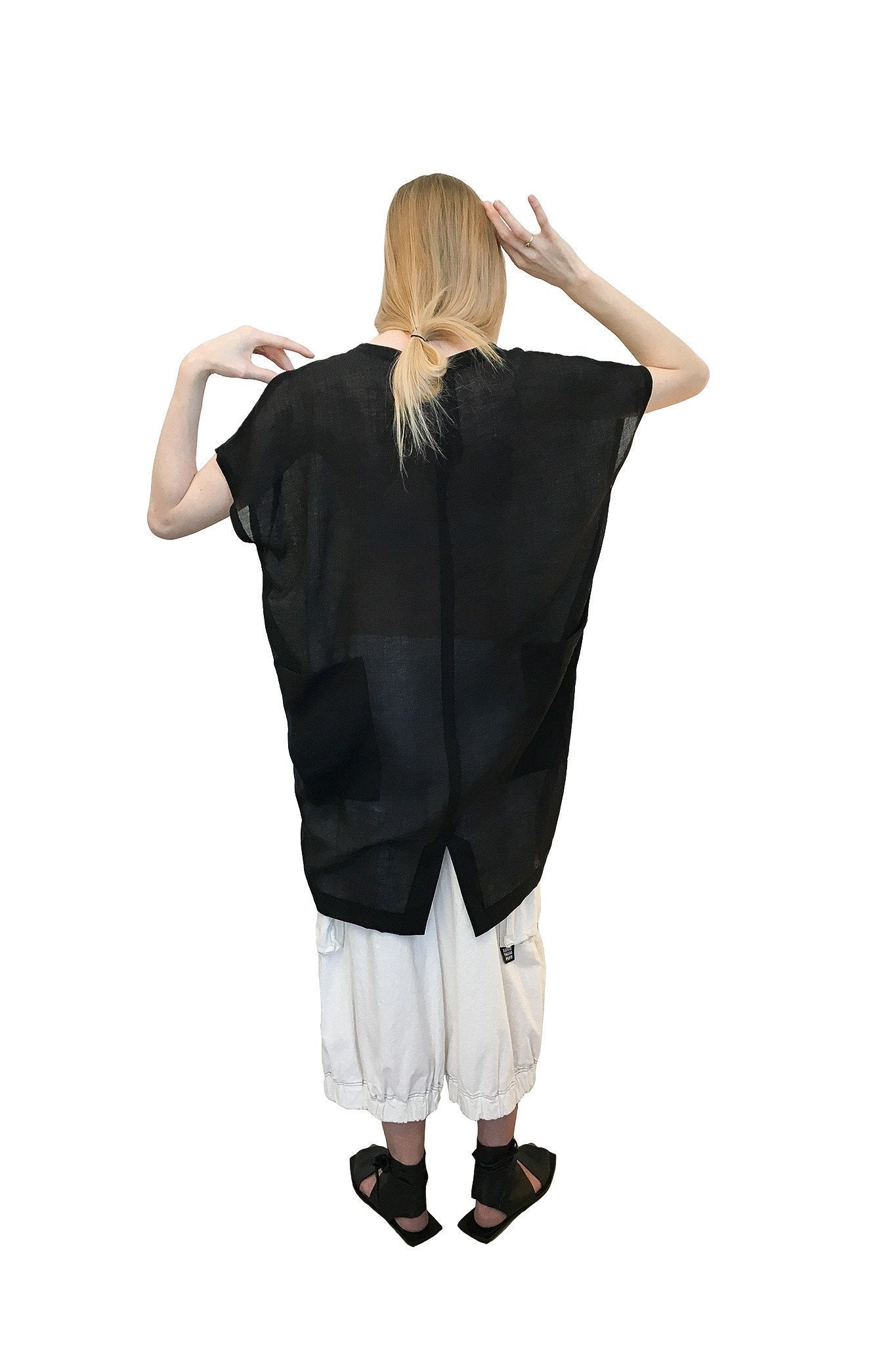 Comet Dress I Sheer Black Mini Stripe
