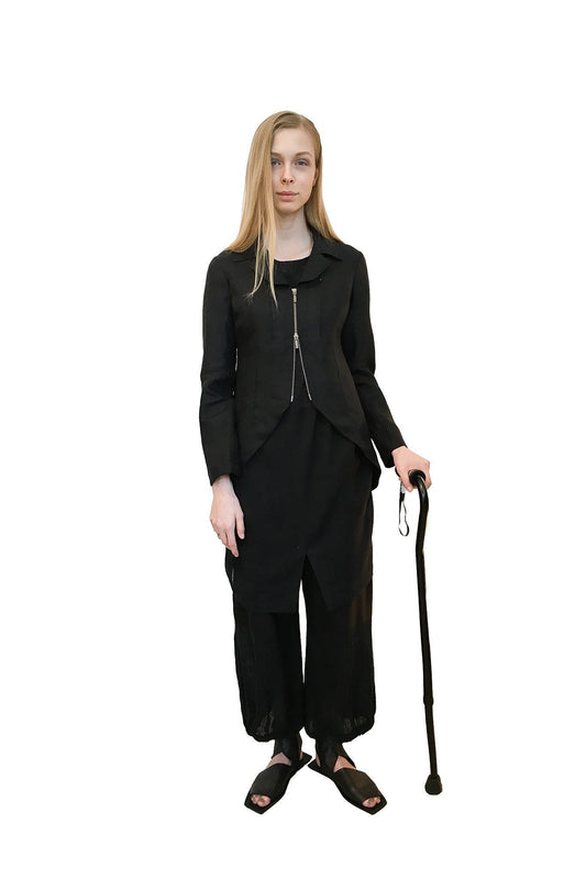 B Star Jacket I Black Linen