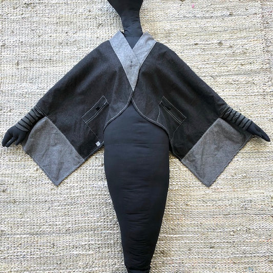 MATADORÉ Kush Kloak I black cotton sparkle denim