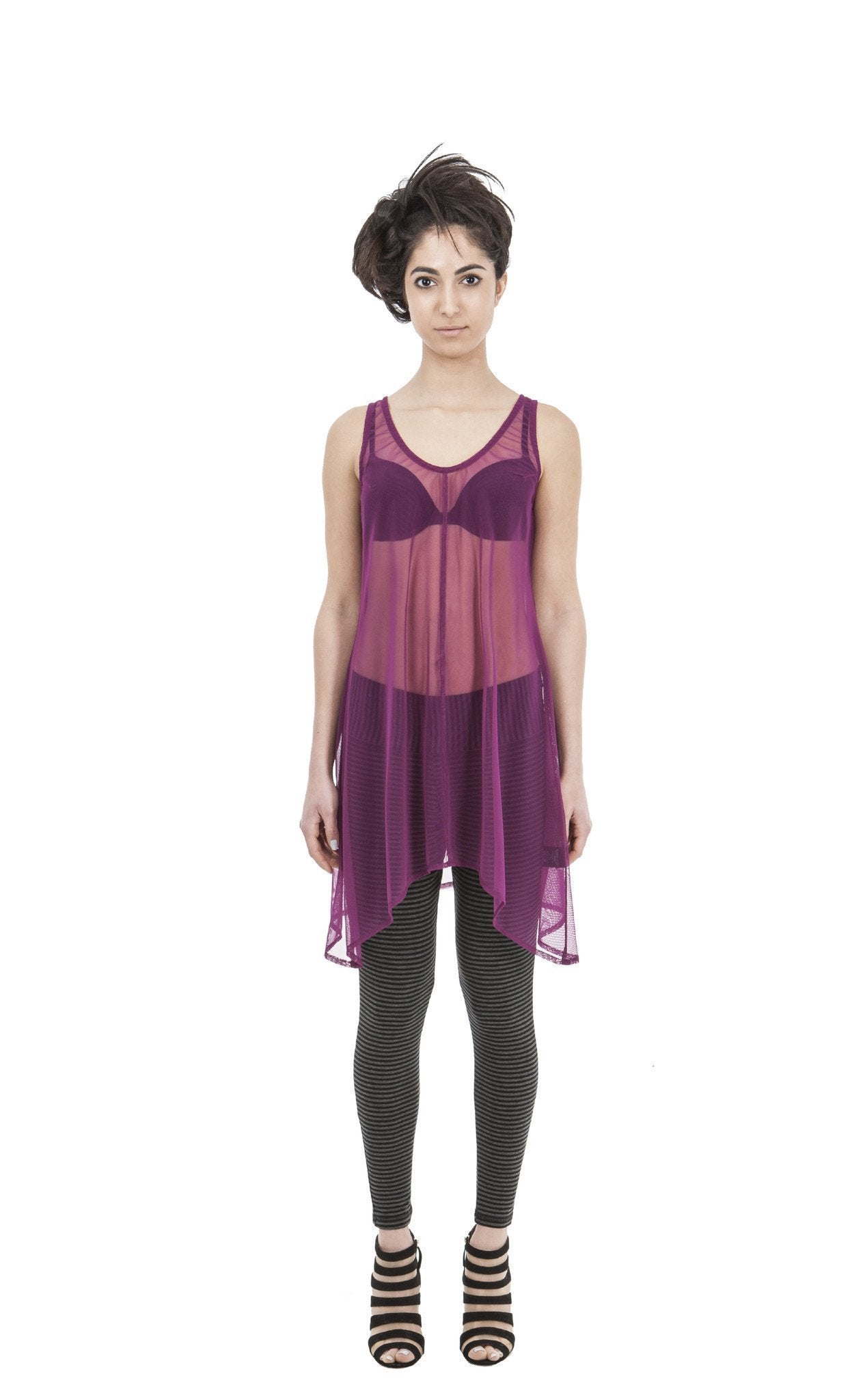 New Netty Betty Long Sheer Top | Raspberry Orchid