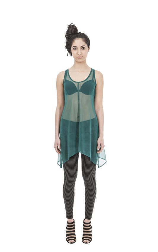 New Netty Betty Long Sheer Top | Emerald