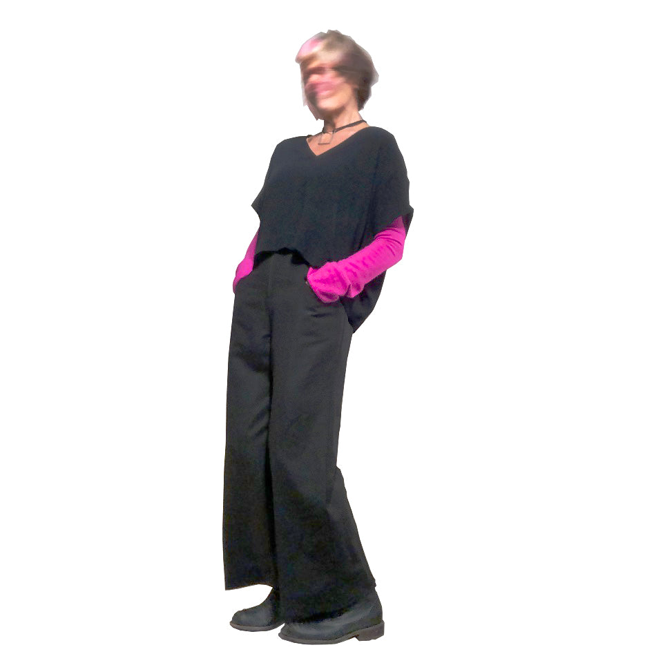 Comet Crop Top I Black Cotton Viscose